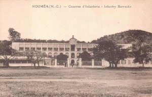 INFANTRY BARRACKS MILITARY NOUMEA NEW CALEDONIA OCEANIA POSTCARD (c. 1910)