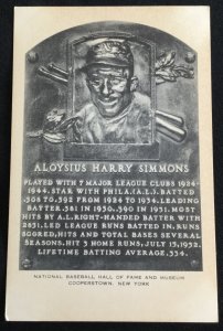 Unused Postcard Aloysius Harry Simmons Baseball Hall of Fame NY LB