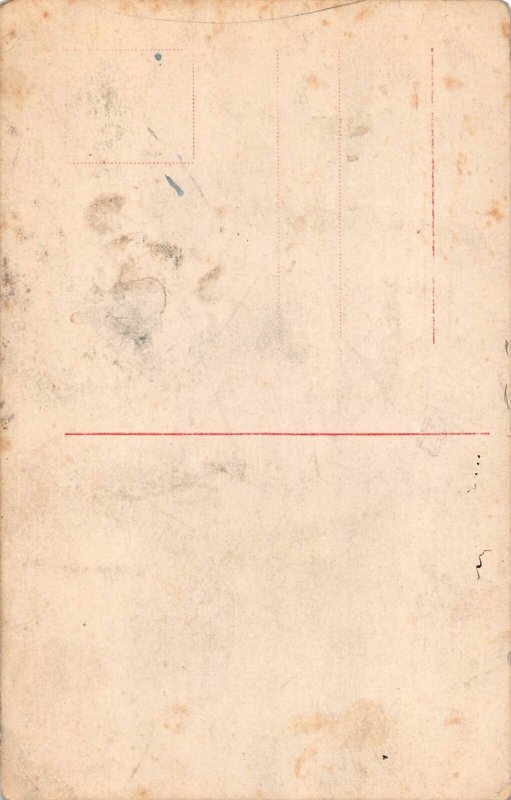 Portrait Woman With Curly Hair in Ponytail and Roses RPPC postcard