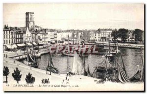 Old Postcard La Rochelle port and Quai Duperre Charter