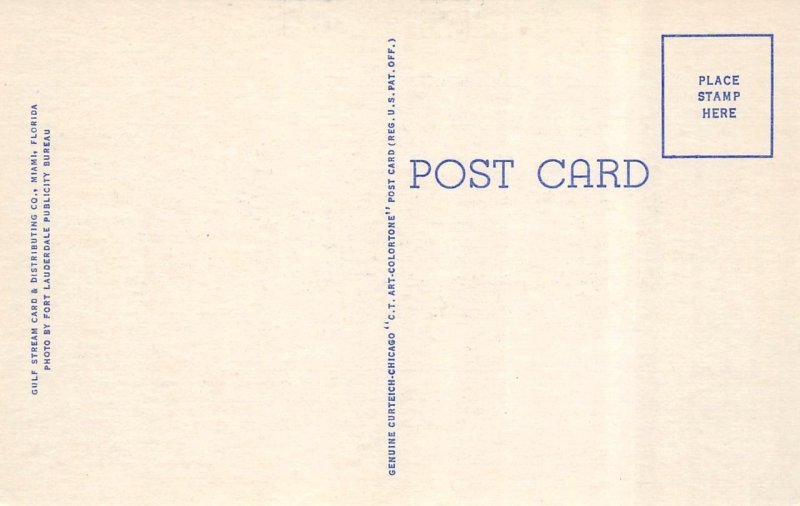 3~Postcards Fort Lauderdale, FL Florida AERIAL BEACH VIEW~POST OFFICE~AUDITORIUM