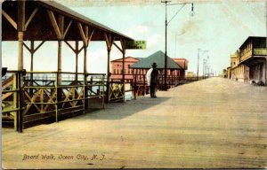 Ocean City NJ New Jersey Boardwalk Early Vintage Postcard - PC