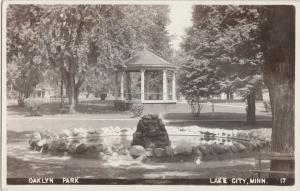 1949 LAKE CITY Minnesota Minn RPPC Postcard Mn OAKLYN PARK Gazebo