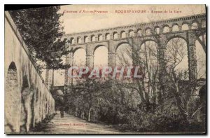 Old Postcard Environs of Aix en Provence Roquefavour Avenue de la Gare
