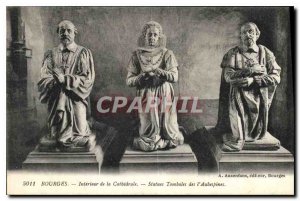 Old Postcard Bourges Interior of the Cathedral of the Statues Tombales Aubesp...