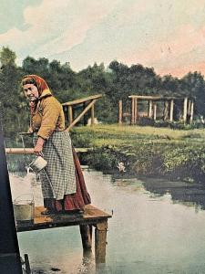 Postcard Hand Tinted Lady of the Lake,near Dismal Swamp, Norfolk, VA 1909   Y4