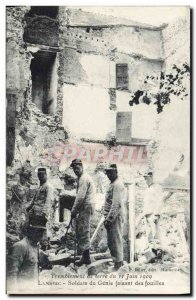 Old Postcard Army Earthquake of June 11, 1909 Lambesc Genie soldiers doing ex...