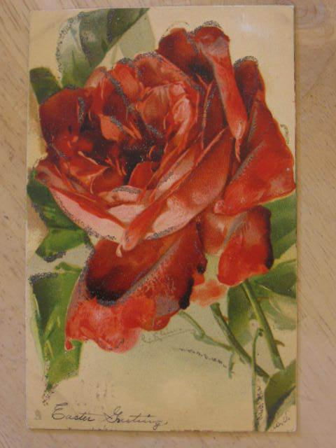 C. Klein Rose - Glitter TUCK #6734 c1910 Postcard