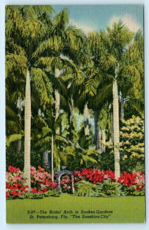 3 Postcards ST. PETERSBURG, FL ~ Entrance SUNKEN GARDENS Rose Arbor, Bridal Arch