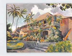 Postcard Front Entrance of Halekulani Hotel Waikiki Beach Hawaii USA