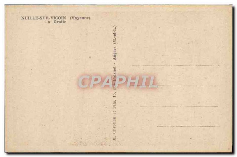 Old Postcard Nuille Sur Vicoin Cave