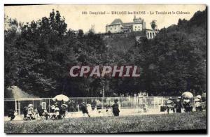 Old Postcard Dauphine Uriage les Bains Tennis and castle