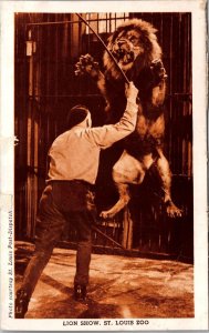 Lion Show St. Louis Zoo St. Louis MO Postcard PC186