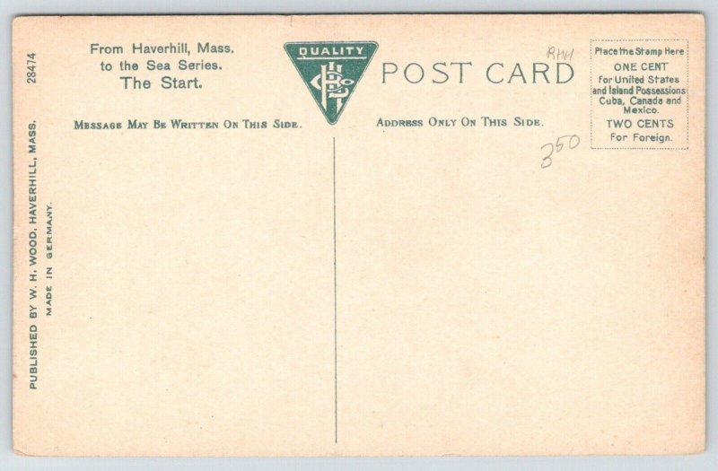 Haverhill MA~Paddlewheel Steamer Riverboat SS Merrimac~Rowboats~c1910 Postcard