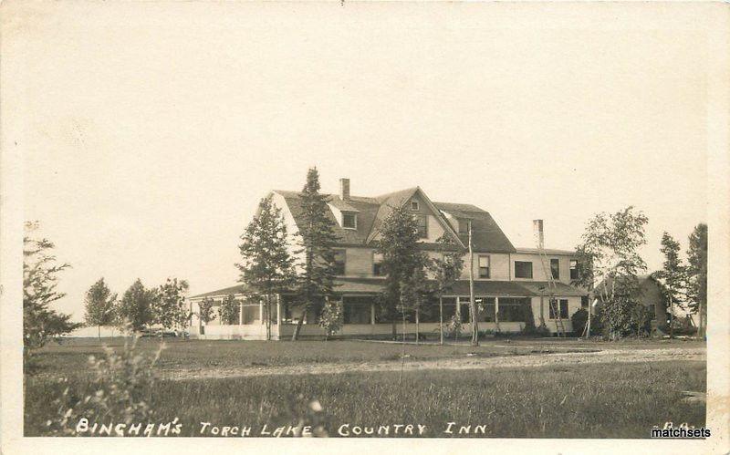 C-1910 Binghams Torch Lake Country Inn Michigan RPPC real photo postcard 5737