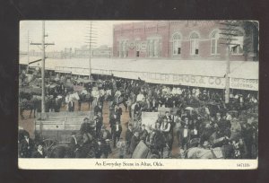 ALTUS OKLAHOMA DOWNTOWN STREET SCENE MILLER BROS. STORE VINTAGE POSTCARD