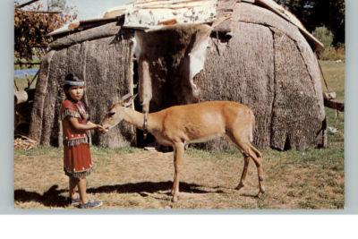 Mille Lacs Lake MN Indian Village Postcard