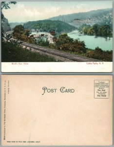 LITTLE FALLS BIRD'S EYE VIEW undivided ANTIQUE POSTCARD railroad railway tracks