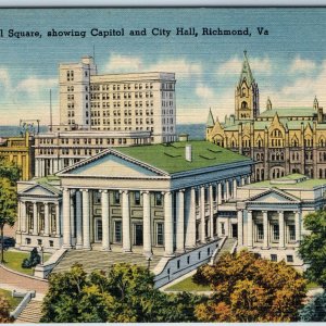 c1940s Richmond, VA State Capitol Square Downtown News Agency Ancient Roman A219