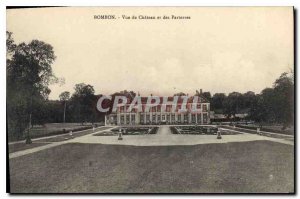 Bombon Old Postcard view of the castle and Parterres