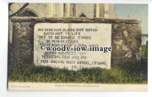 tq0249 - Hants - Rogers Tombstone note Spelling Christchurch FGO Stuart postcard 