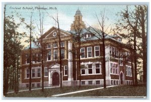 1911 Crofoot School Exterior Scene Pontiac Michigan MI Posted Vintage Postcard