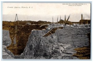 c1905's Granite Quarry View Westerly Rhode Island RI Unposted Equipment Postcard