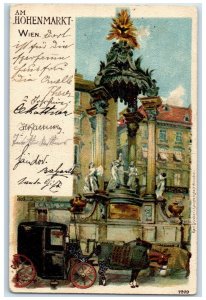 c1905 At the High Market Vienna Austria Trolley Car Posted Antique Postcard