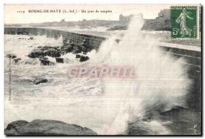 Old Postcard Bourg De Batz A day of storm