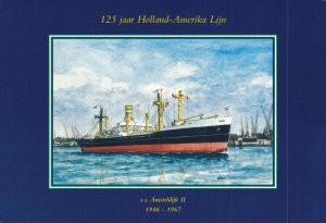 125 Years Holland America Line ss. Amsteldijk II Steamer Vintage Postcard BS.06