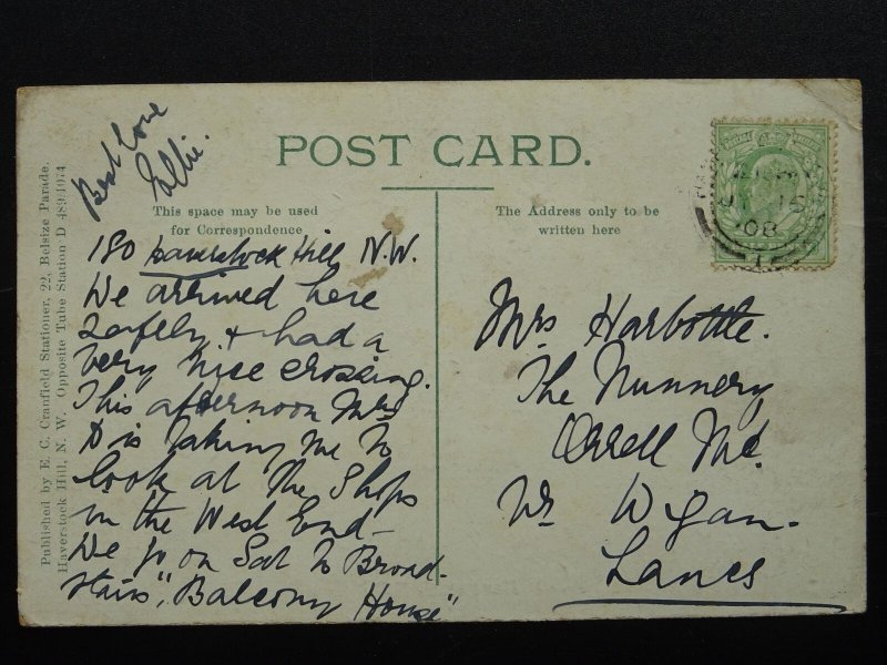 London CAMDEN Haverstock Hill c1908 Postcard by E.C. Cranfield, Haverstock Hill