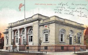 ELGIN ILLINOIS POST OFFICE POSTCARD c1907