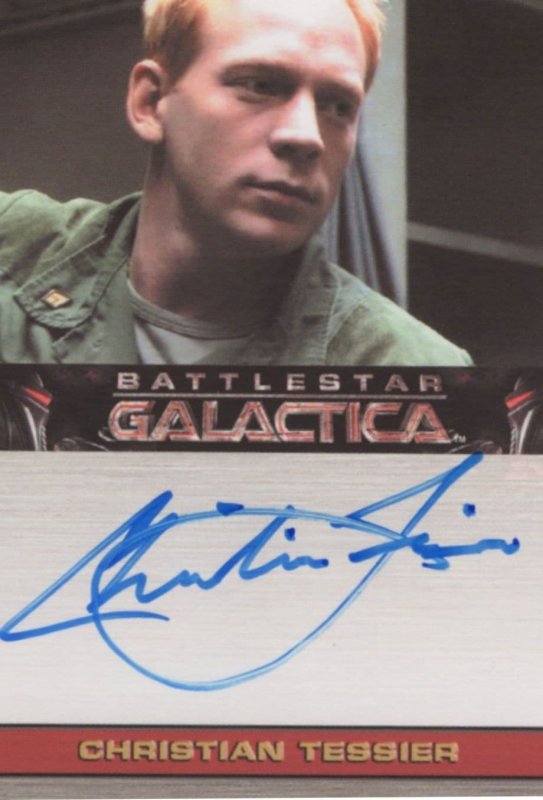 Christian Tessier Battlestar Galactica Sci-Fi TV Show Hand Signed Card Photo