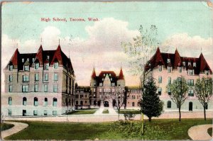 Vintage Postcard High School, Tacoma, Washington Milton, WA KJ13