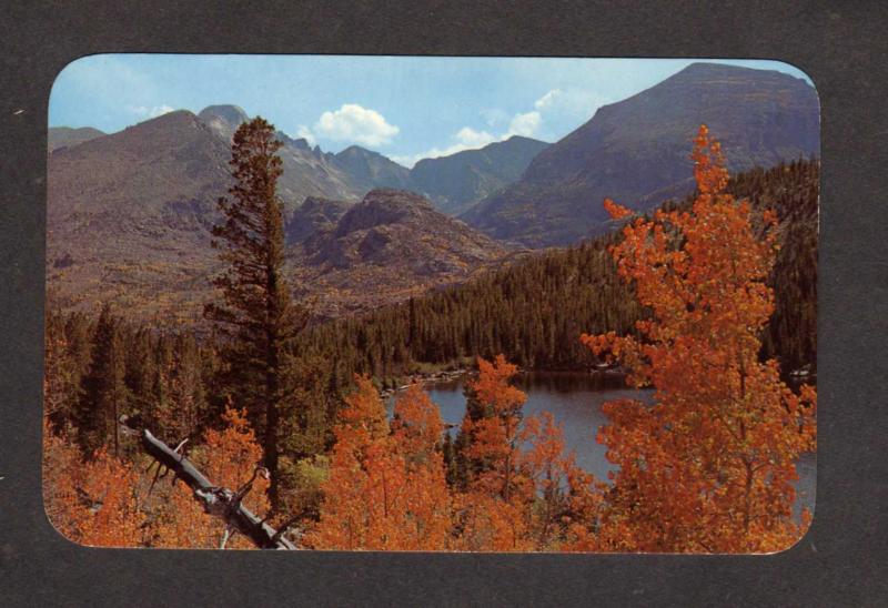 CO Bear Lake Rocky Mountain National Park Colorado Postcard Long's Peak