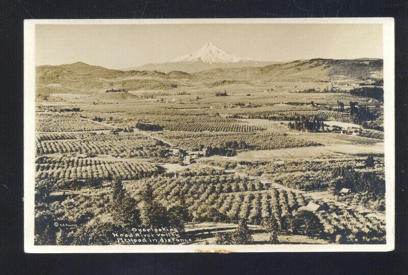 RPPC HOOD RIVER VALLEY MT. HOOD OREGON VINTAGE REAL PHOTO POSTCARD