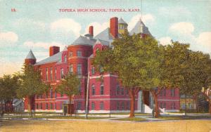 Topeka Kansas 1909 Postcard Topeka High School