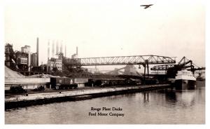 Vintage Postcard Rouge Plant Docks - Ford Motor Company