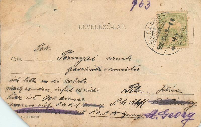 Hungary Budapest Andrassy avenue 1903 postcard ( damage )