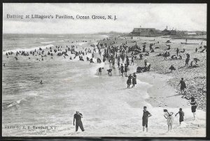 Bathing at Lilligore's Pavilion, Ocean Grove, N.J., New Jersey, Early Postcard