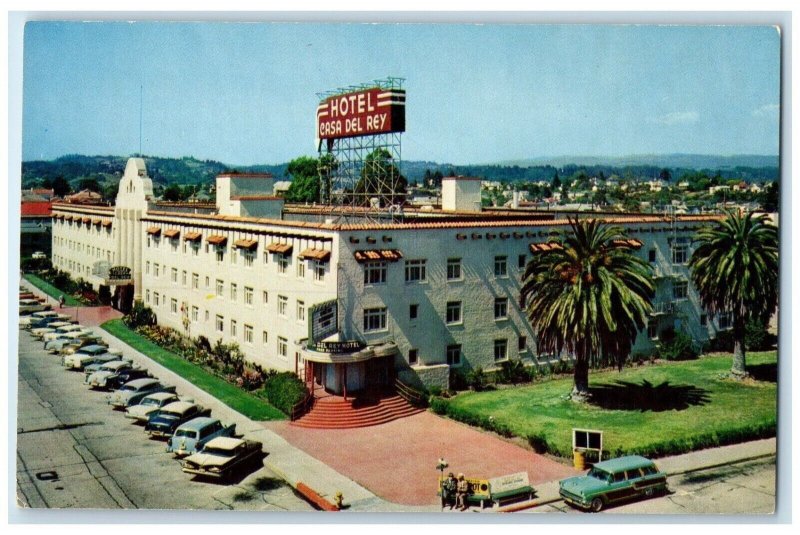 c1950's Hotel Casa Del Rey Cars Scene Santa Cruz California CA Vintage Postcard