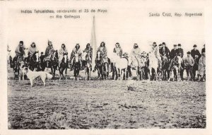 Santa Cruz Argentina Indios Tehueiches Real Photo Vintage Postcard AA34371