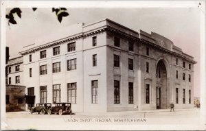 Union Depot Regina Saskatchewan SK Sask Gowen Sutton RPPC Postcard H37 *as is