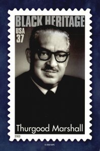 Thurgood Marshall Famed Civil Rights Lawyer African American Justice Postcard