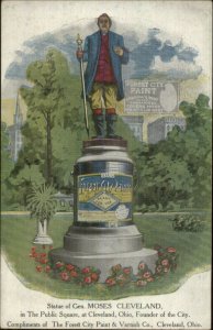 Forest City Paint & Varnish Co Cleveland OH Gen Moses Statue c1910 Postcard