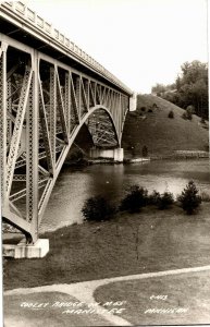 RPPC Cooley Bridge on M55 Manistee MI Vintage Postcard A49