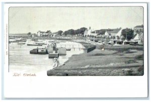 c1905 River Boat Landing Ellerbeck Kiel Germany Unposted Antique Postcard