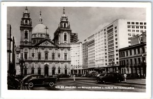 c1940s Rio de Janeiro, Brazil RPPC Candelaria Church Downtown Real Photo PC A132