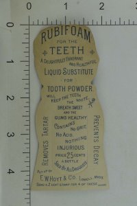 Die-Cut Bookmark Hoyt's German Cologne Rubifoam Tooth Powder Girl In Bonnet P101 