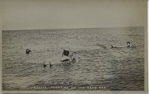 israel palestine, KALYA KALLIA קַלְיָה , Floating on the Dead Sea (1930s) RPPC